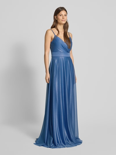 TROYDEN COLLECTION Avondjurk in wikkellook Bleu - 1