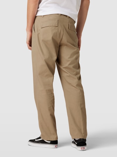 !Solid Chino met labeldetails, model 'Alann' Olijfgroen - 5