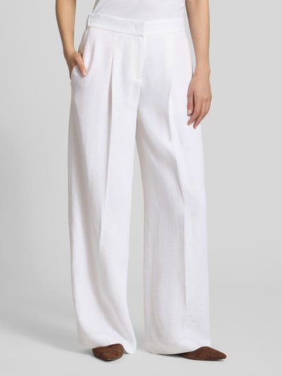 BOSS Relaxed Fit Hose aus Leinen-Mix Modell 'TIANA11' Weiss 4