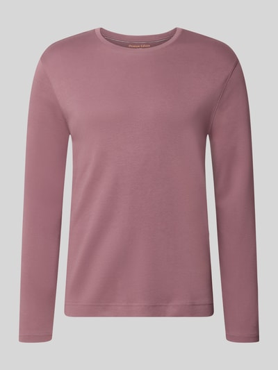 Produktfoto, shirt met lange mouwen met ronde hals van Christian Berg Men, puur katoen, slim fit, ruglengte maat M 70 cm, roze, gladde textuur