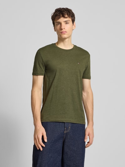 Tommy Jeans Regular fit T-shirt van katoenmix Olijfgroen gemêleerd - 4