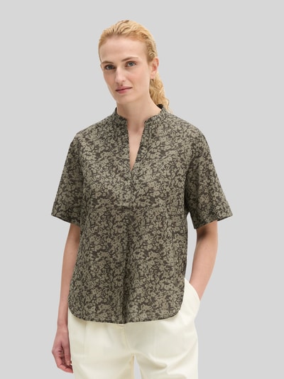 Marc O'Polo Regular Fit Kurzarmbluse aus reiner Baumwolle Oliv 4