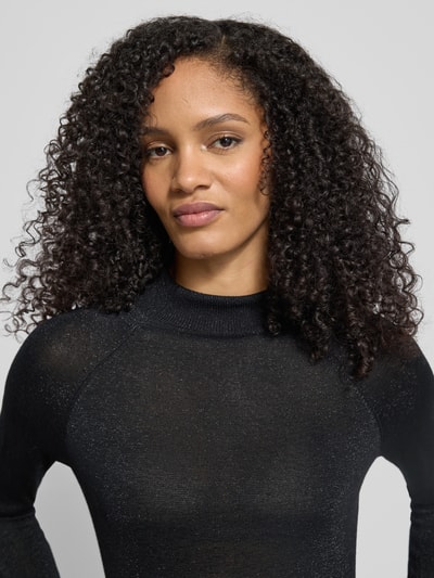 Christian Berg Woman Selection Strickpullover aus Viskose-Mix mit Stehkragen Black 3