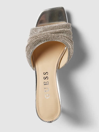 Guess Slippers met strass-steentjes, model 'HADEY' Zilver - 3