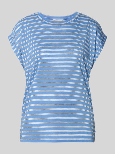 Productfoto, Relaxed Fit T-shirt uit viscose-mix van Tom Tailor Denim in lichtblauw met witte strepen, dames T-shirt