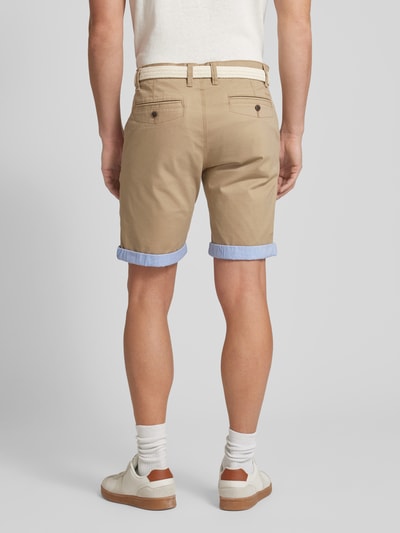 MCNEAL Slim Fit Bermudas mit Gürtel Beige 5