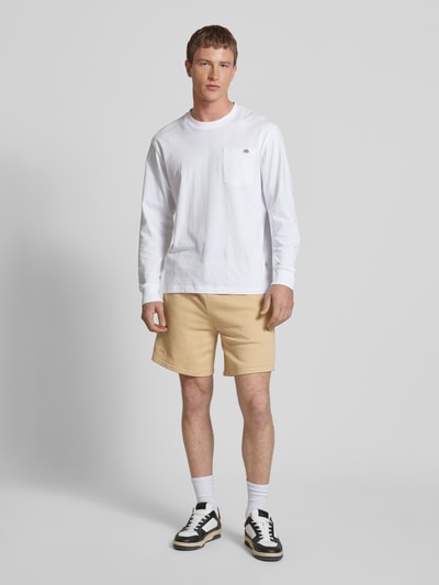CHAMPION Relaxed Fit Sweatshorts mit Logo-Badge Modell 'Sustainable' Beige 1