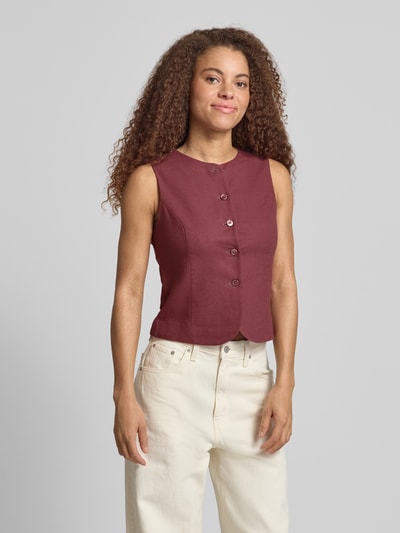 ONLY Regular Fit Weste aus Viskose-Leinen-Mix Modell 'GOA' Mauve 4