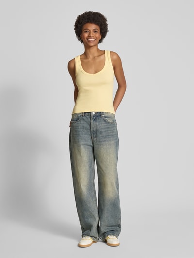 LeGer by Lena Gercke Tanktop mit gerippten Abschlüssen Modell 'Kaili' Hellgelb 1