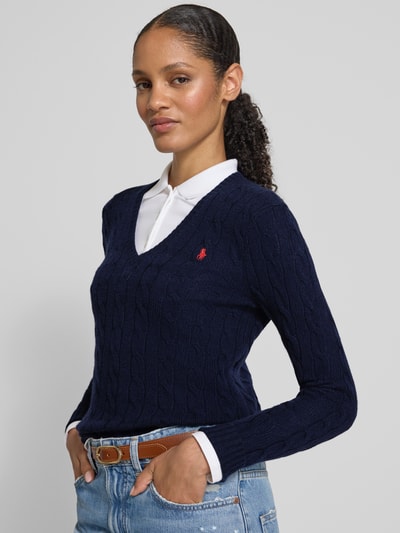 Polo Ralph Lauren Gebreide pullover met kasjmier, model 'KIMBERLY' Marineblauw - 3
