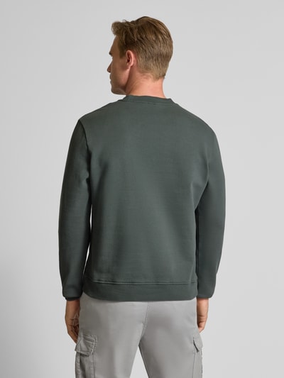 Napapijri Sweatshirt mit Rundhalsausschnitt und Label-Stitching Khaki 5