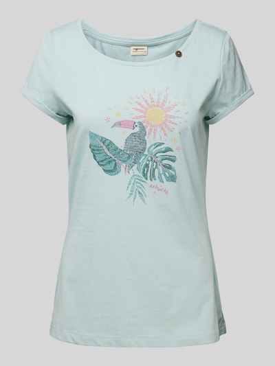 Ragwear T-shirt met motiefprint Lichtturquoise - 2