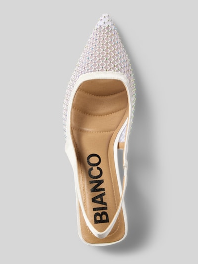 Produktfoto, Pumps mit Ziersteinbesatz und Blockabsatz von BIANCO, nosek buta spiczasty, elastyczny pasek, wysokość obcasa 7 cm, rozmiar 40