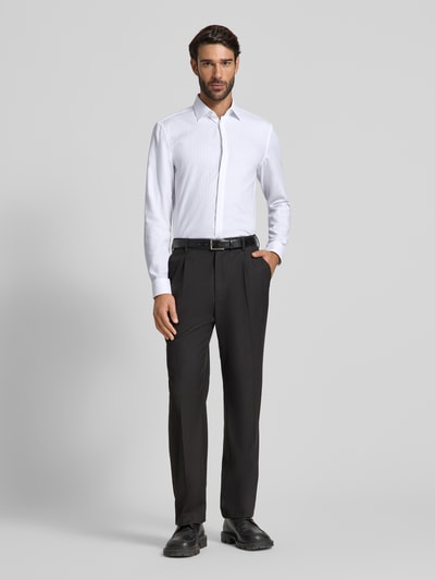 Jake*s Slim fit zakelijk overhemd met kentkraag Wit - 1