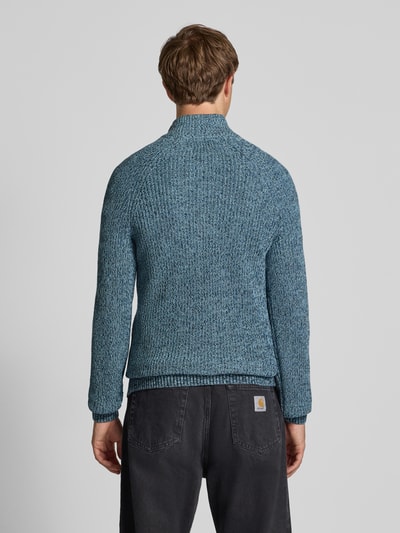Blend Slim fit gebreide pullover met ritssluiting, model 'Darik' Lichtblauw - 5