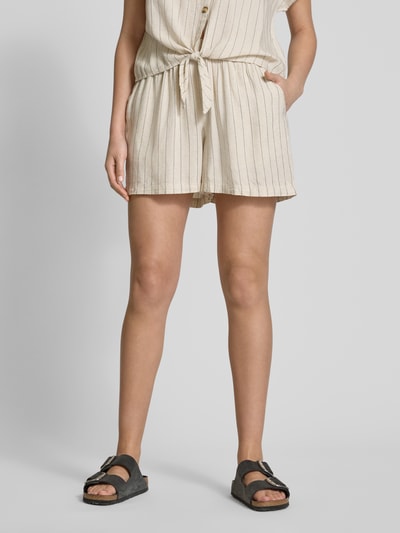 Pieces Szorty o kroju regular fit ze wzorem na całej powierzchni model ‘PIA’ Écru 4