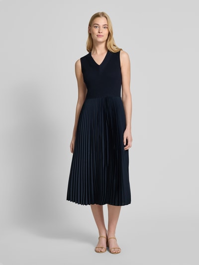 BOSS Midikleid mit Plisseefalten Modell 'Farara' Marine 4