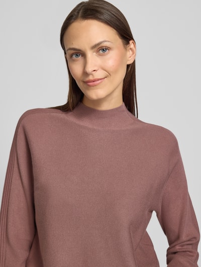 comma Strickpullover aus Viskose-Mix mit Stehkragen Mauve 3
