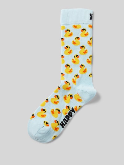 Happy Socks Socken mit Label-Print Hellblau 1