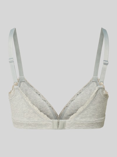 Produktfoto, graues Bralette aus Baumwoll-Mix mit Spitzendetails, feine Struktur, Bralette aus Baumwoll-Mix im 2er-Pack Modell 'MC Lace Triangle' von Calvin Klein Underwear