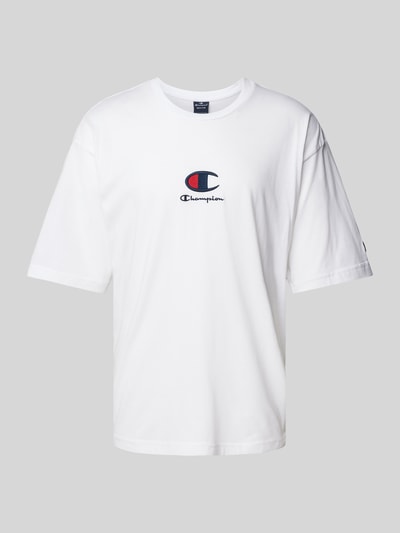 CHAMPION T-shirt z wyhaftowanym logo Biały 2