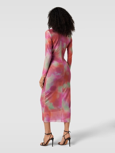 Jake*s Casual Maxi-jurk met all-over motief Fuchsia - 5