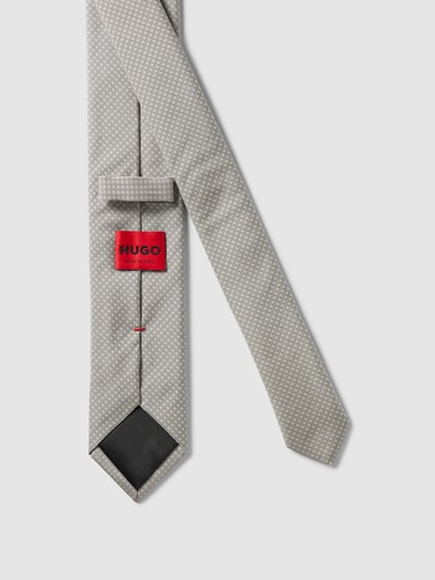 HUGO Krawatte mit Allover-Muster Modell 'Tie' Silber 3