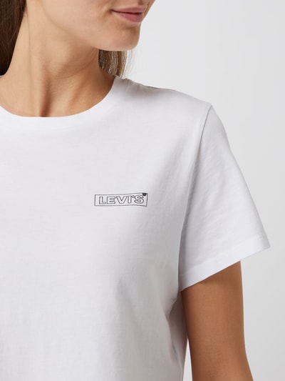 Levi's® Cropped T-Shirt mit Logo Weiss 3