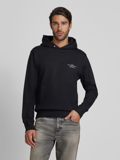 Jack & Jones Premium Hoodie met labelprint, model 'BLACHAD' Zwart - 4