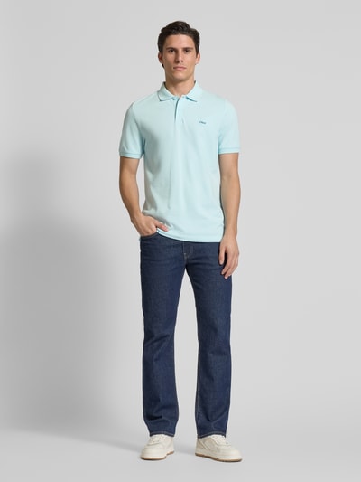 s.Oliver RED LABEL Regular Fit Poloshirt aus Baumwoll-Piqué Sky 1