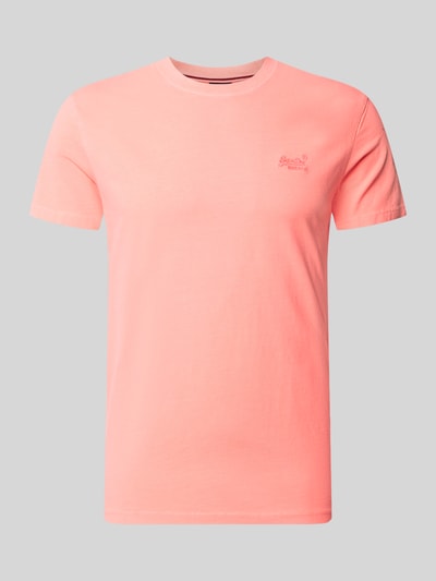 Superdry T-Shirt mit Rundhalsausschnitt und Label-Stitching Koralle 2