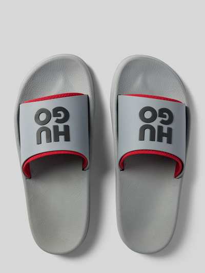 HUGO CLASSIFICATION Slippers met labelprint, model 'Nil' Lichtgrijs - 3