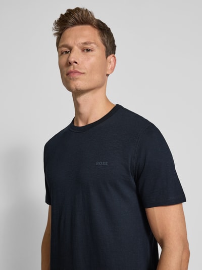 BOSS Orange T-shirt van zuiver katoen Marineblauw - 3