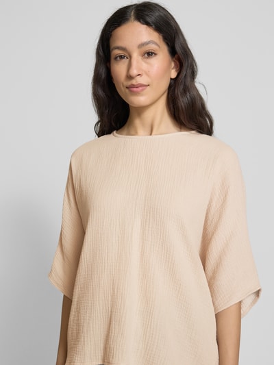 Apricot Relaxed Fit Blusenshirt mit Rundhalsausschnitt Sand 3