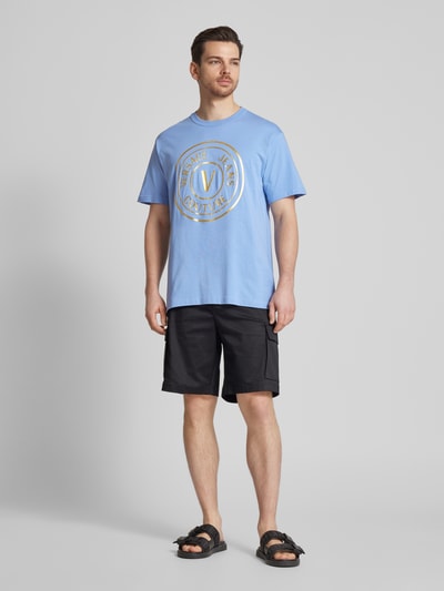 Versace Jeans Couture T-Shirt mit Rundhalsausschnitt Hellblau 1