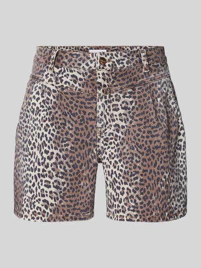 Rich & Royal Relaxed Fit Jeansshorts mit Bundfalten Beige 2