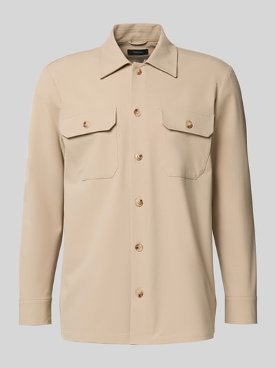Matinique Regular fit overhemdjack met kentkraag, model 'Damo' Beige - 2