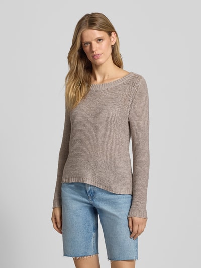 Only Regular Fit Strickpullover aus Grobstrick Modell 'GEENA' Hellgrau 4