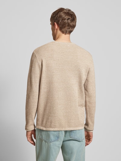 Jack & Jones Strickpullover mit gerippten Abschlüssen Modell 'GEORGE' Beige Melange 5