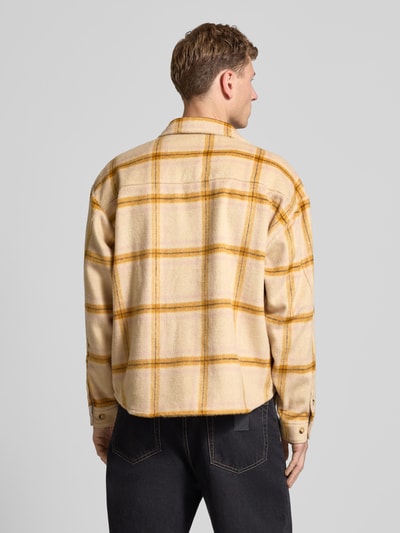 BLKVIS Regular fit flanellen overhemd met viscose Offwhite - 5