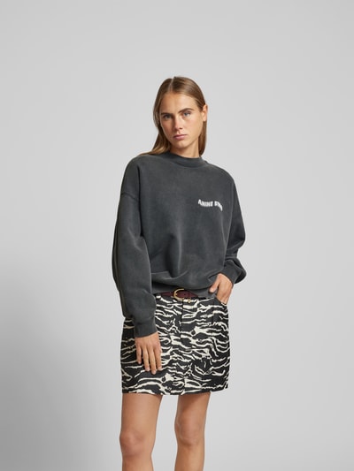 Anine Bing Oversized Sweatshirt mit Label-Print Black 4