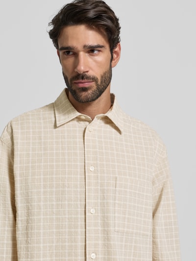 Wood Wood Freizeithemd mit Knopfleiste Modell 'Carter' Beige 3