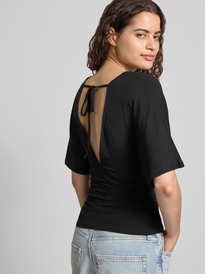 Gina Tricot Bluse aus Viskose-Mix mit V-Ausschnitt Black 3