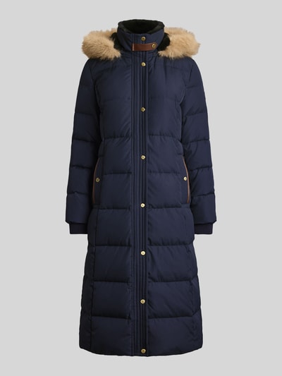 Lauren Ralph Lauren lange donsjas met afneembare capuchon Marineblauw - 2
