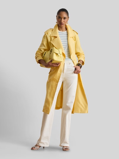 Lauren Ralph Lauren Regular Fit Trenchcoat aus reinem Leinen Hellgelb 1