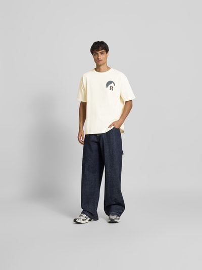 RHUDE Regular Fit T-Shirt mit Logo-Print Offwhite 1