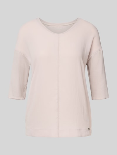 Marc Cain Relaxed fit T-shirt van een mix van katoen en elastaan met siernaad Kit - 2