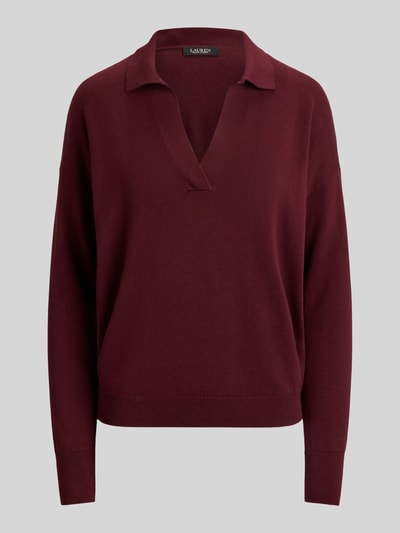 Lauren Ralph Lauren Loose fit pullover van mix van katoen en modal Bordeaux - 2