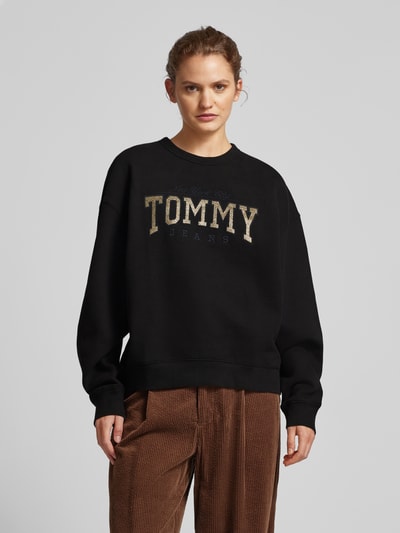 Tommy Jeans Sweatshirt mit Statement-Stitching und Rundhalsausschnitt Black 4