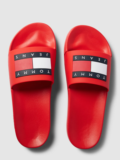 Tommy Jeans Slides mit Label-Details Modell 'POOL' Rot 4